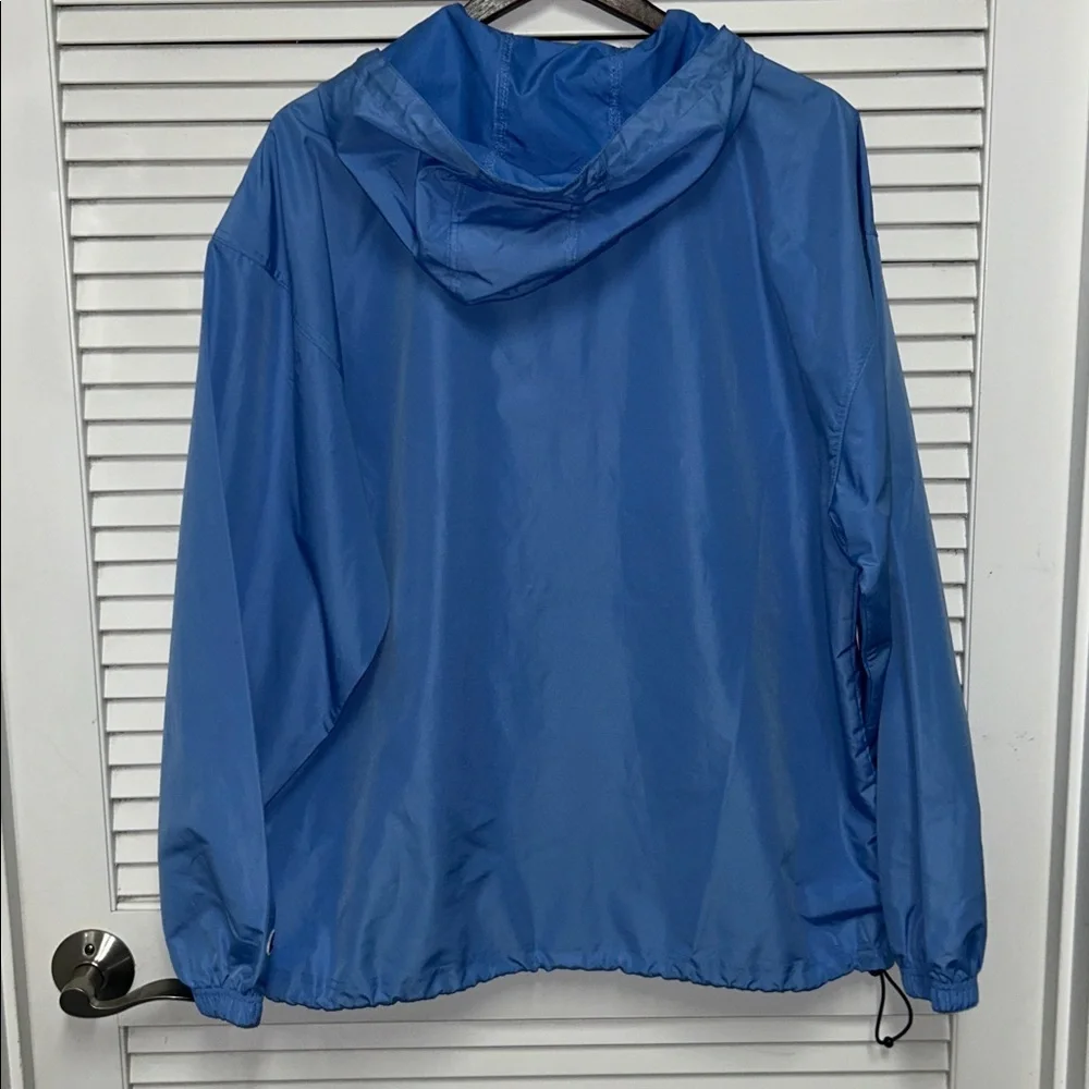 Champion Blue Hooded Half-Zip Windbreaker Pullover with 'CAROLINA' Logo